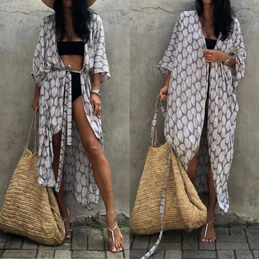 Women's Kimono Cover-Up - Airy Fit - Tie-Dye Design - Open Front - Image 13