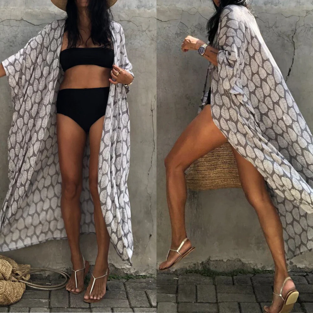 Women's Kimono Cover-Up - Airy Fit - Tie-Dye Design - Open Front - Image 15