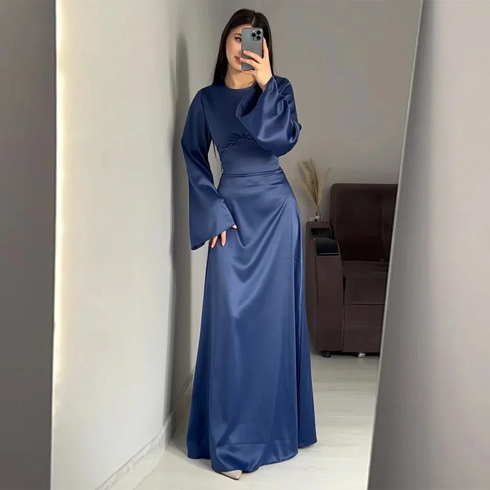 Women's Long Dress – Elegant Bell Sleeves – Fitted Model – Floor-Length Fit - Image 4