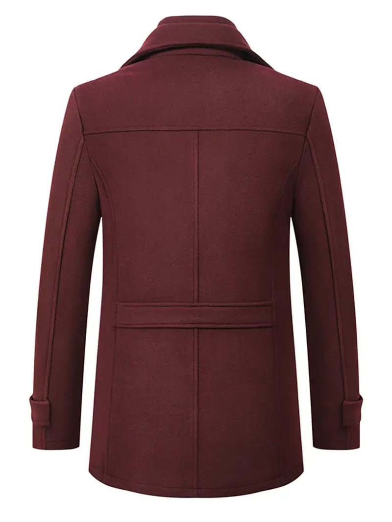 Men's Trenchcoat - Classic Lapel Collar - Button Closure with Zipper - Flap Pockets - Image 6