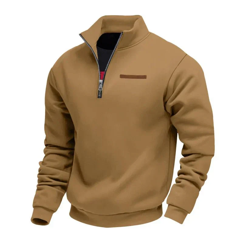 Arthur Regular Fit Quarter-Zip Pullover | Solid Long Sleeve Pullover - Image 2