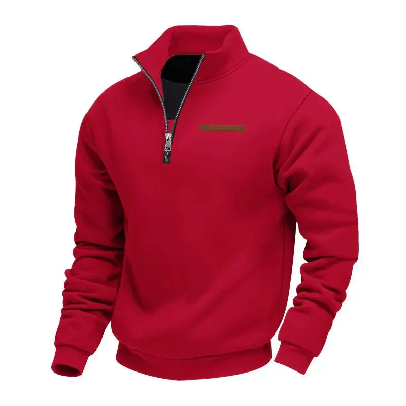 Arthur Regular Fit Quarter-Zip Pullover | Solid Long Sleeve Pullover - Image 3