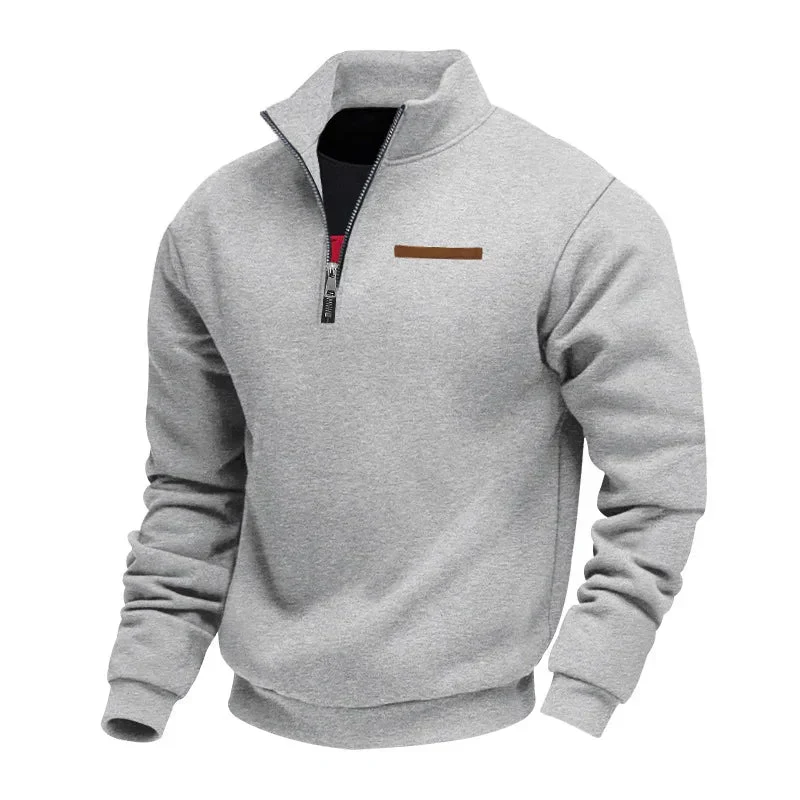 Arthur Regular Fit Quarter-Zip Pullover | Solid Long Sleeve Pullover - Image 4