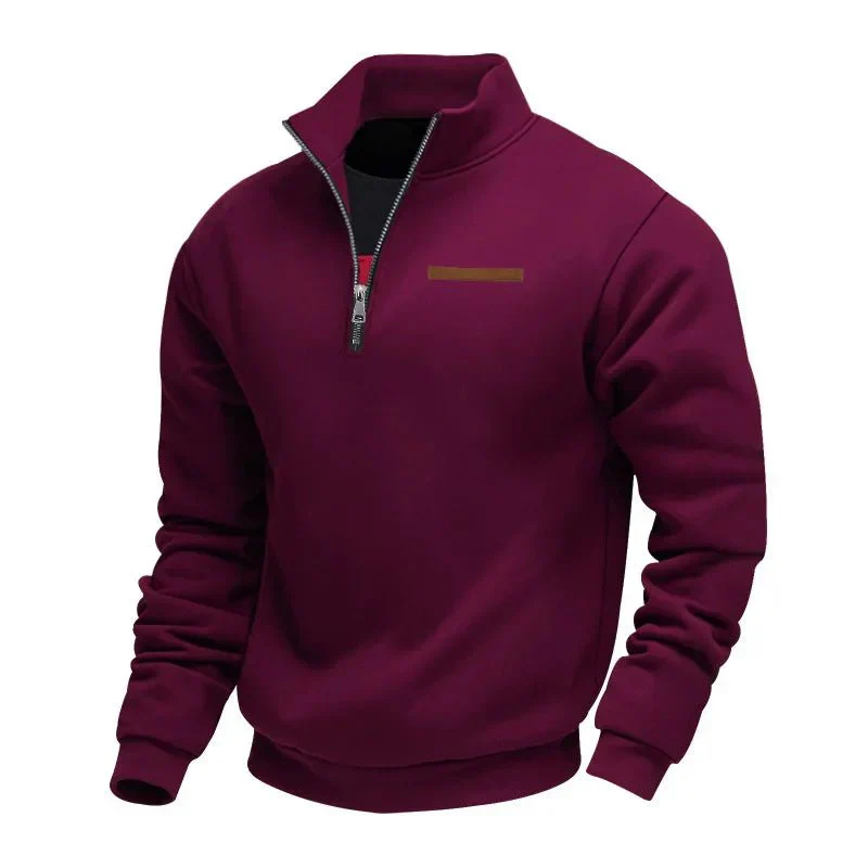 Arthur Regular Fit Quarter-Zip Pullover | Solid Long Sleeve Pullover - Image 5