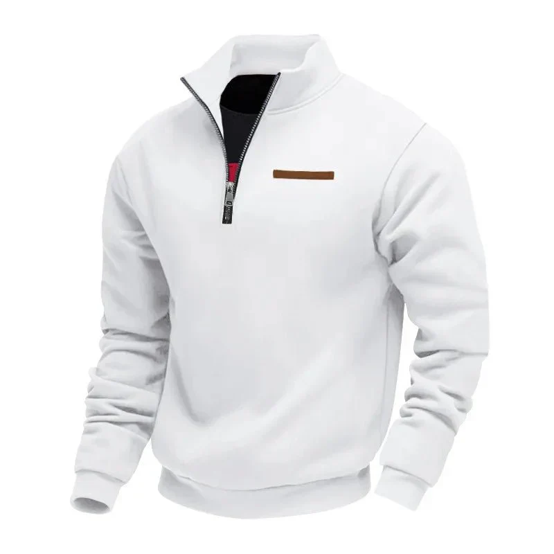 Arthur Regular Fit Quarter-Zip Pullover | Solid Long Sleeve Pullover - Image 6