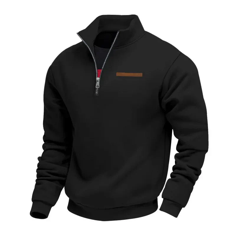 Arthur Regular Fit Quarter-Zip Pullover | Solid Long Sleeve Pullover - Image 7