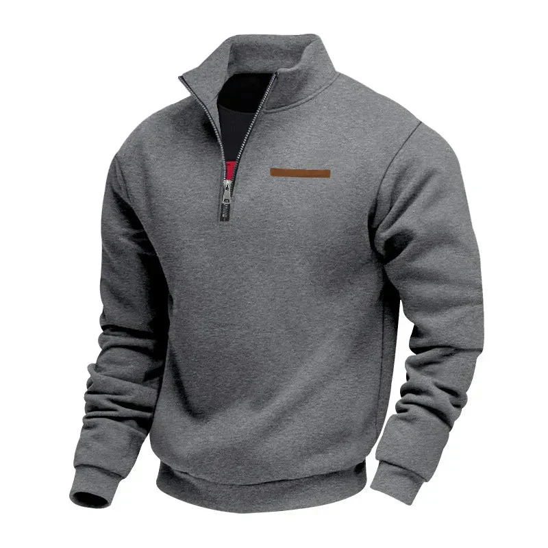 Arthur Regular Fit Quarter-Zip Pullover | Solid Long Sleeve Pullover - Image 8