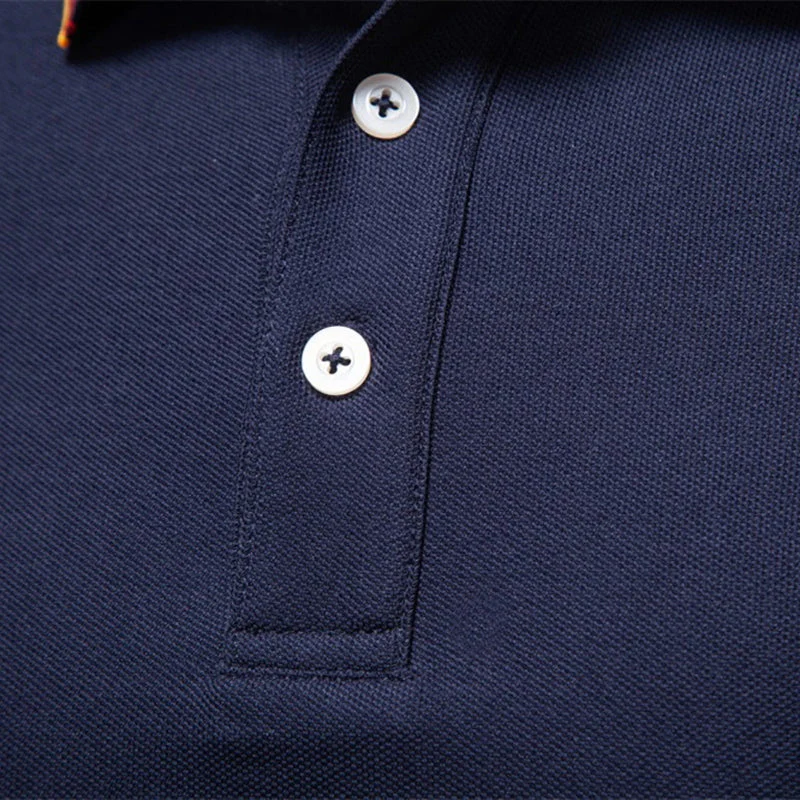 Arthur Regular Fit Long Sleeve Polo Shirt | Collared Striped Trim Polo Shirt - Image 7