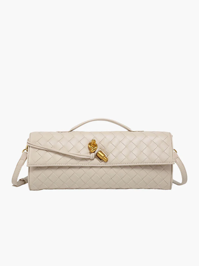 Ladies Clutch Bag - Luxury Woven Design - Flap Closure - Stylish Handle - Image 10