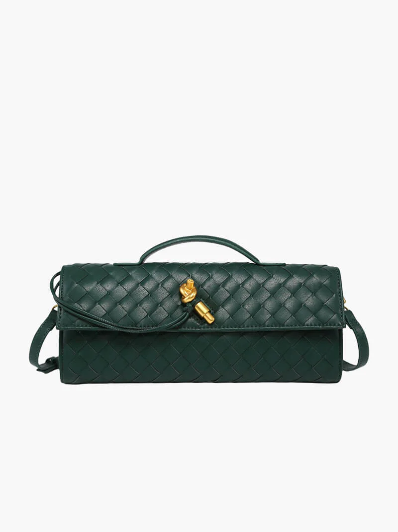 Ladies Clutch Bag - Luxury Woven Design - Flap Closure - Stylish Handle - Image 11