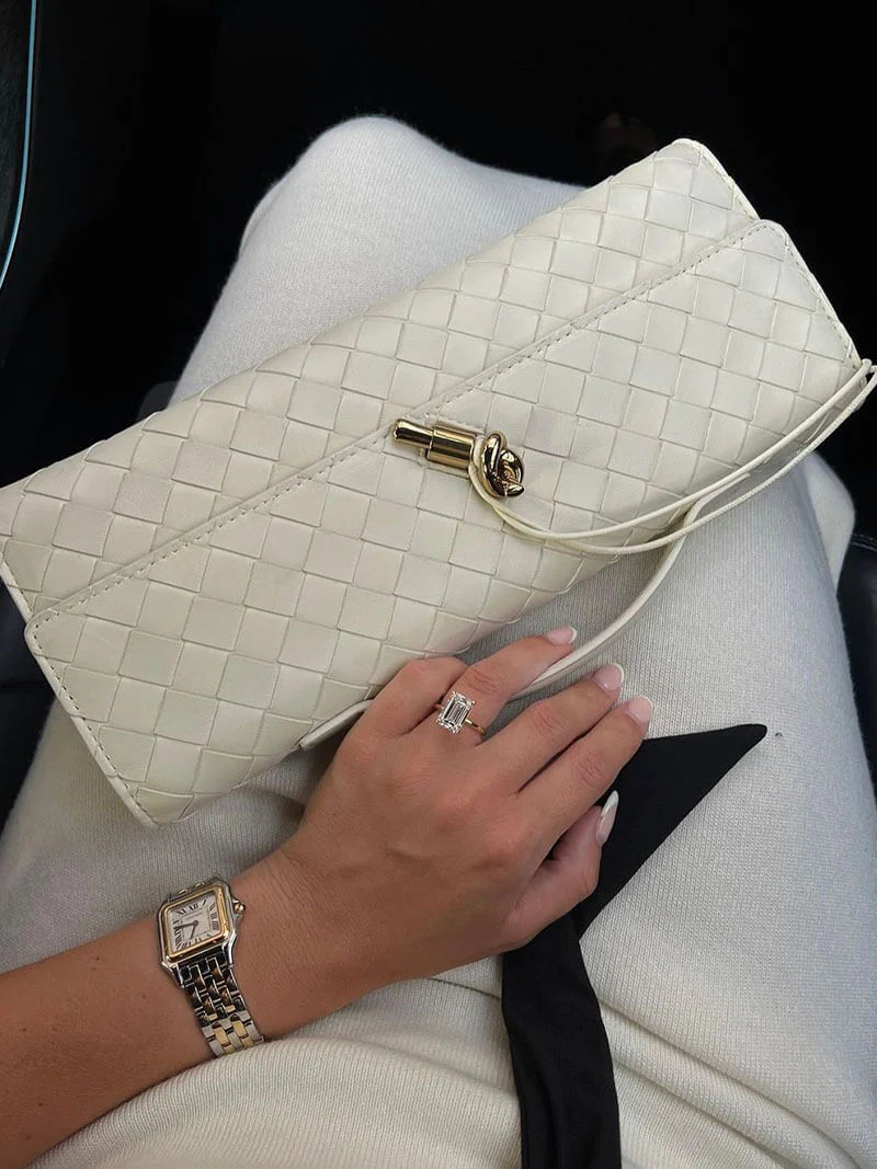 Ladies Clutch Bag - Luxury Woven Design - Flap Closure - Stylish Handle - Image 14