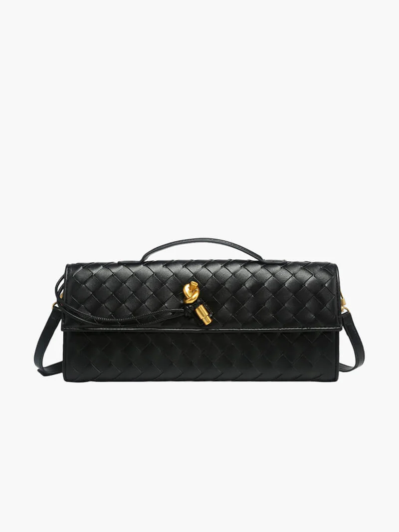 Ladies Clutch Bag - Luxury Woven Design - Flap Closure - Stylish Handle - Image 8