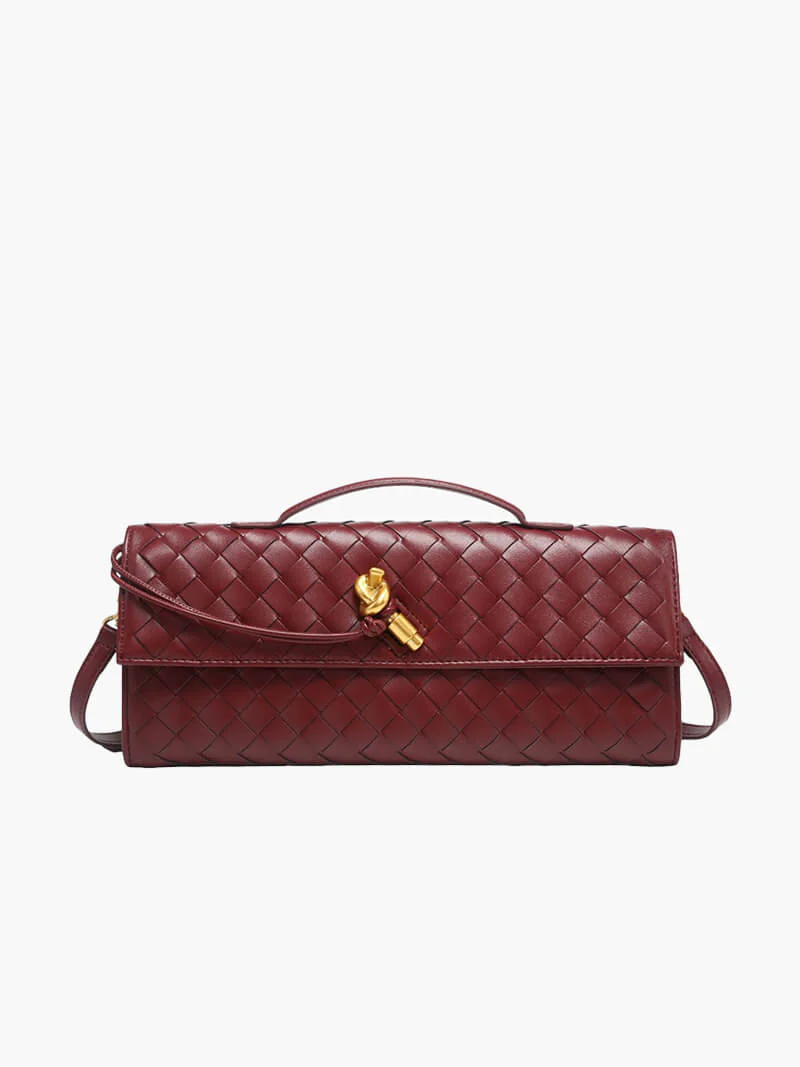 Ladies Clutch Bag - Luxury Woven Design - Flap Closure - Stylish Handle - Image 9