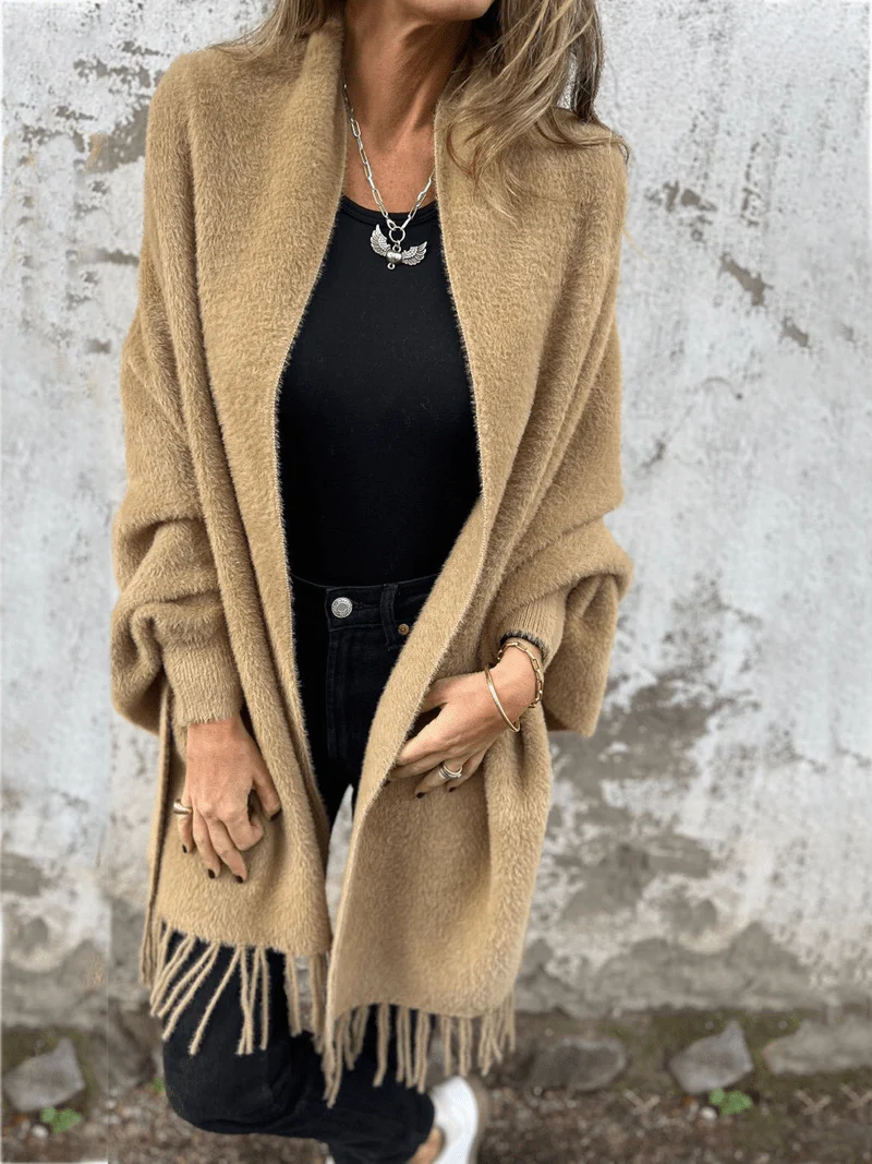 Luna - comfortable long wrap sweater - Image 4