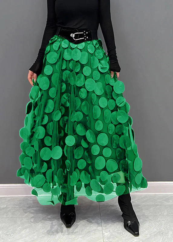 Ladies Midi Skirt - Voluminous Tulle - Circle Appliqués - Layered Design - Image 10