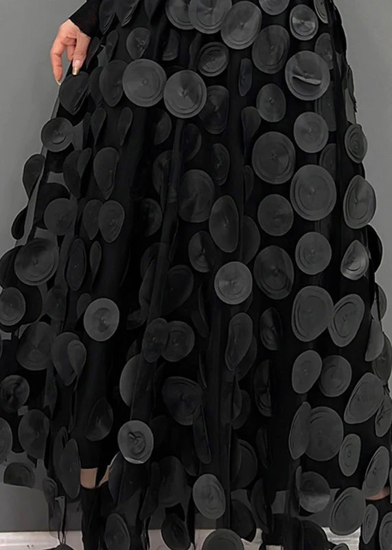 Ladies Midi Skirt - Voluminous Tulle - Circle Appliqués - Layered Design - Image 4