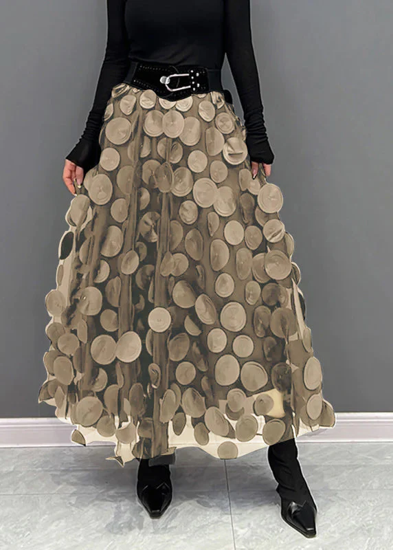 Ladies Midi Skirt - Voluminous Tulle - Circle Appliqués - Layered Design - Image 7