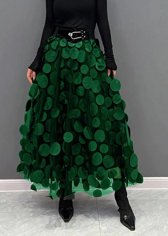 Ladies Midi Skirt - Voluminous Tulle - Circle Appliqués - Layered Design - Image 8