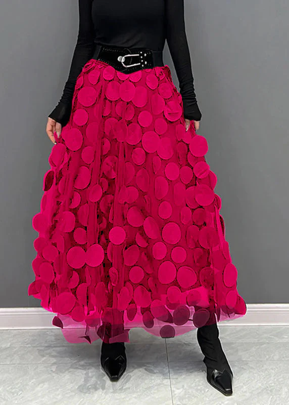 Ladies Midi Skirt - Voluminous Tulle - Circle Appliqués - Layered Design - Image 9