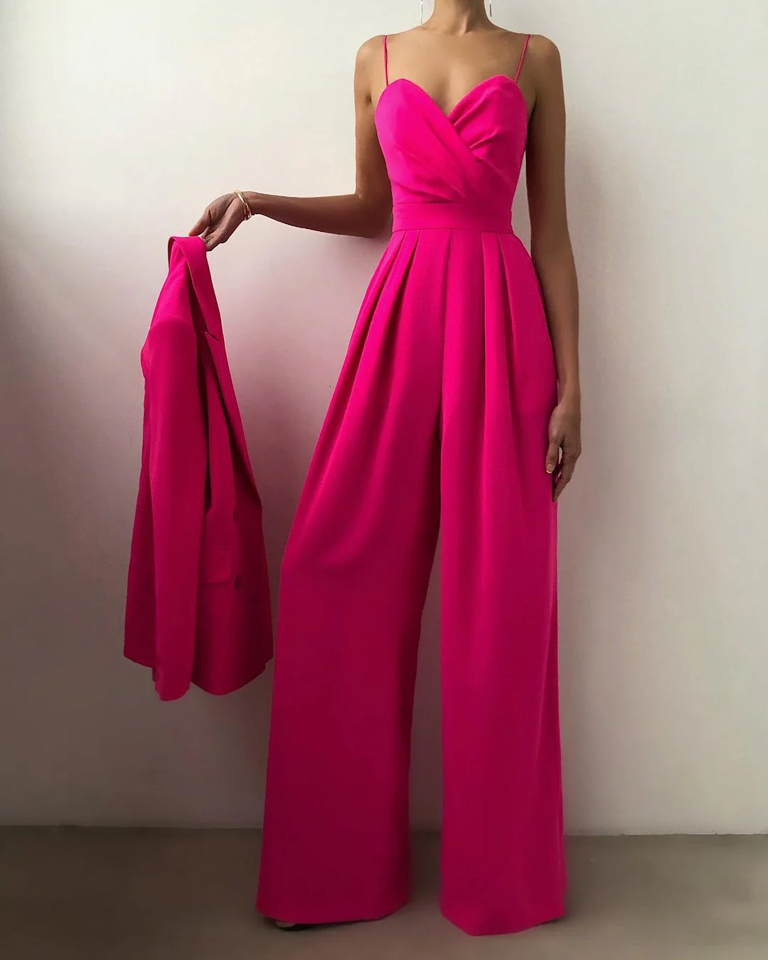 Ladies Jumpsuit - V-Neck Wrap Design - Spaghetti Straps - Wide Legs - Elegant Fit - Image 6