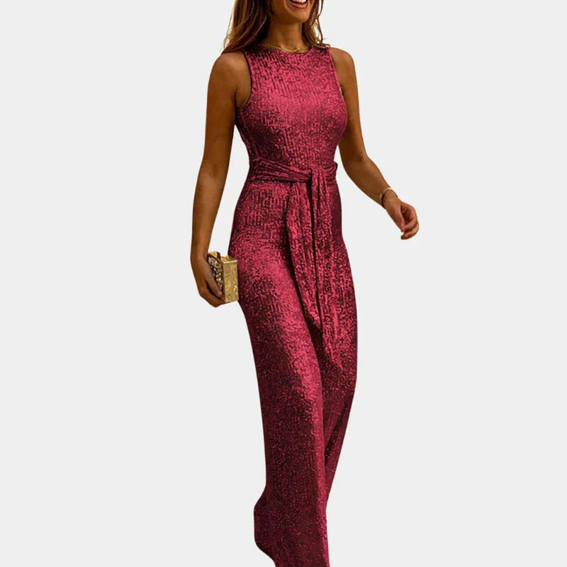 Ladies Maxi Dress – Sleeveless – Shiny Sequins – Elegant Fit – Gala Style - Image 2