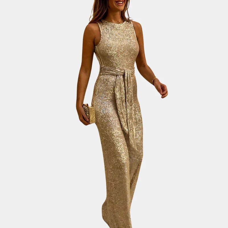 Ladies Maxi Dress – Sleeveless – Shiny Sequins – Elegant Fit – Gala Style - Image 3