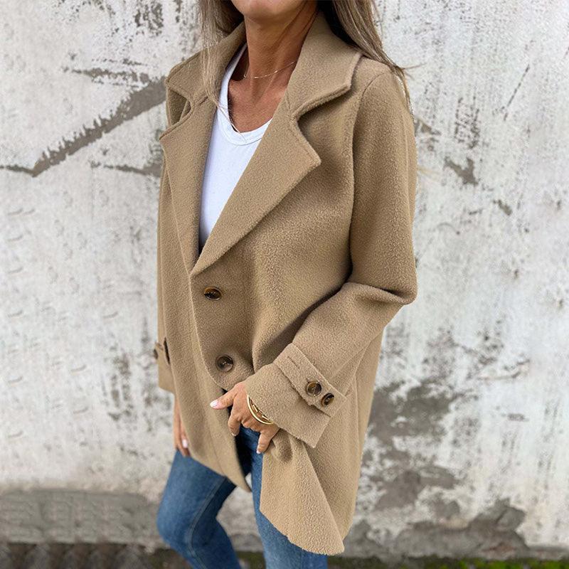 Ladies Coat - Fitted Model - Single-Breasted - Long Sleeves - Classic Lapel Collar - Image 6
