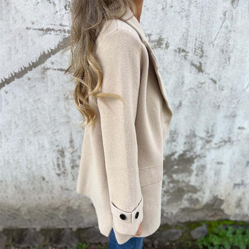 Ladies Coat - Fitted Model - Single-Breasted - Long Sleeves - Classic Lapel Collar - Image 7