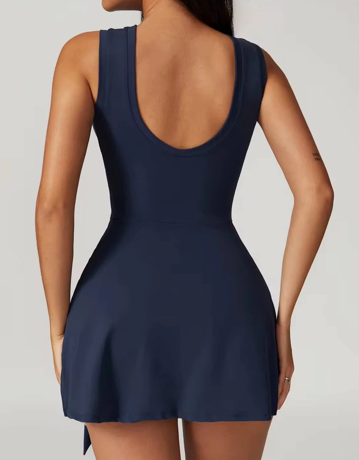 Ladies Dress - Sleeveless - Short Length - Stretch Material - Waistband Detail - Image 10