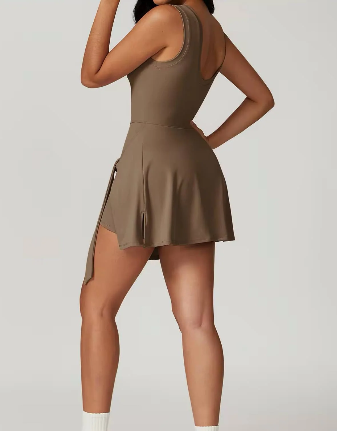 Ladies Dress - Sleeveless - Short Length - Stretch Material - Waistband Detail - Image 9