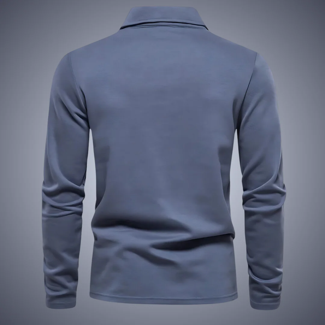 Men's Polo Shirt - Long Sleeve - Regular Fit - Classic Collar - Comfortable Fit - Image 2