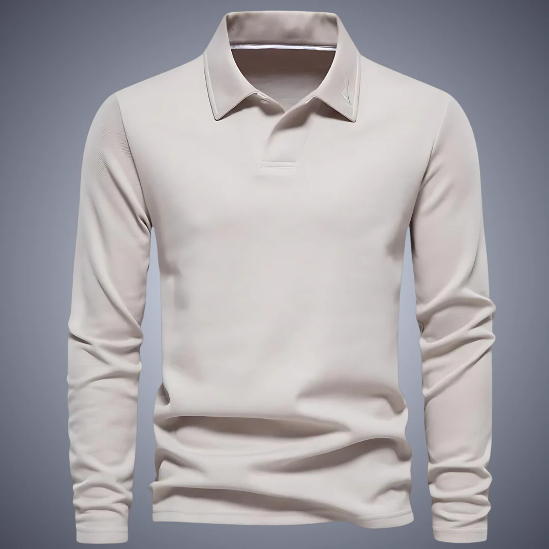 Men's Polo Shirt - Long Sleeve - Regular Fit - Classic Collar - Comfortable Fit - Image 4