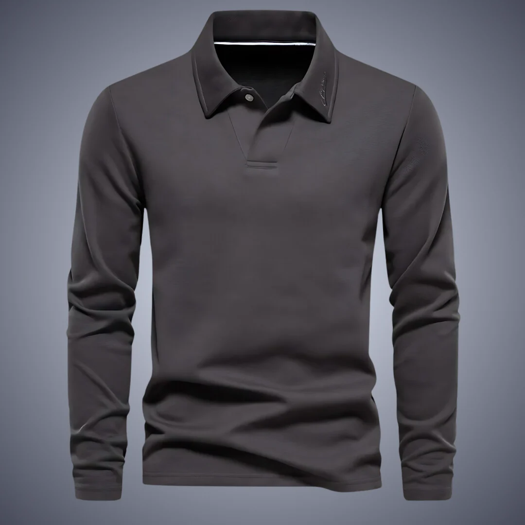 Men's Polo Shirt - Long Sleeve - Regular Fit - Classic Collar - Comfortable Fit - Image 5