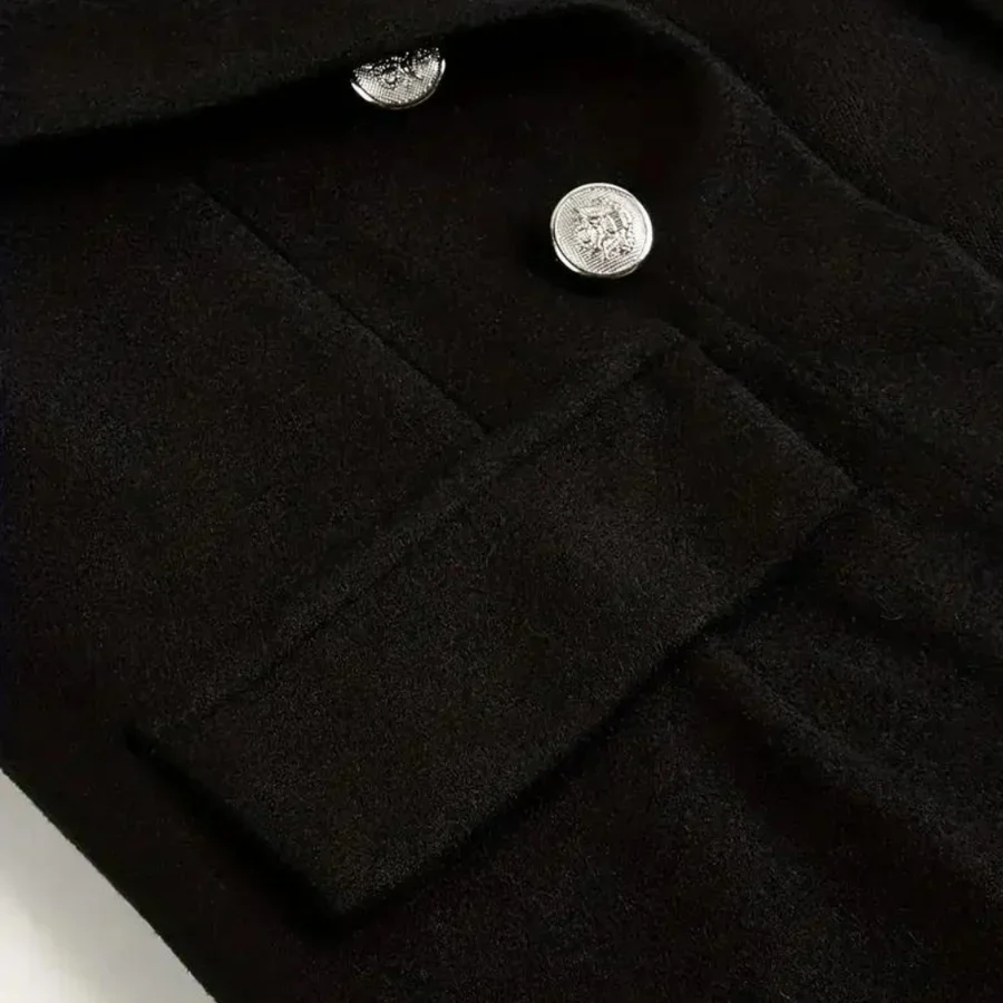Ladies Blazer - Fitted Model - Double Row Buttons - Stand-up Collar - Elegant Design - Image 5