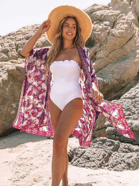 Ladies Kimono Cover-Up – Airy Fabric – Open Front – Wide Sleeves – Elegant Design - Image 2