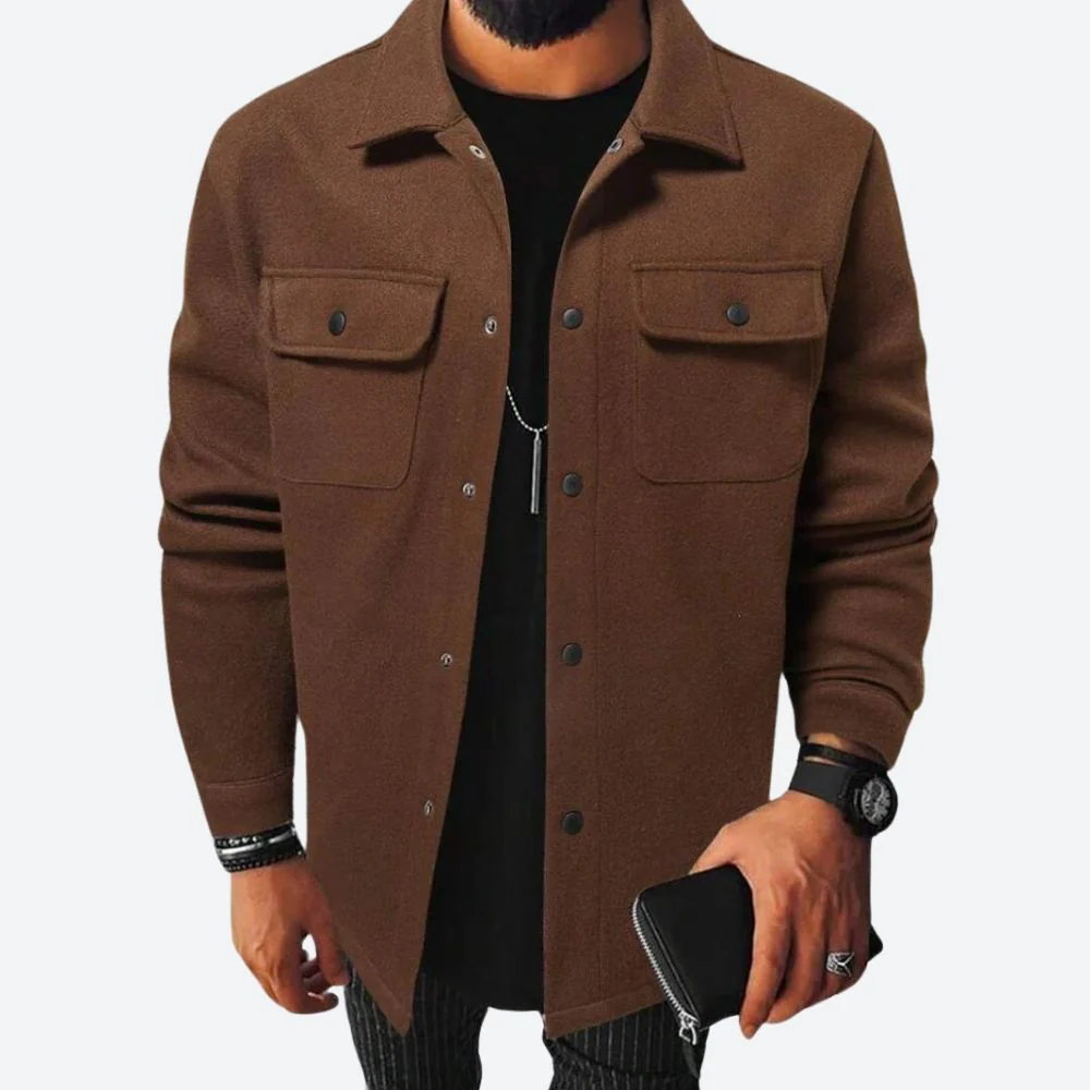 Men's Overshirt Jacket – Heavy Cotton Fabric – Relaxed Fit – Long Sleeves – Casual Look - Image 10