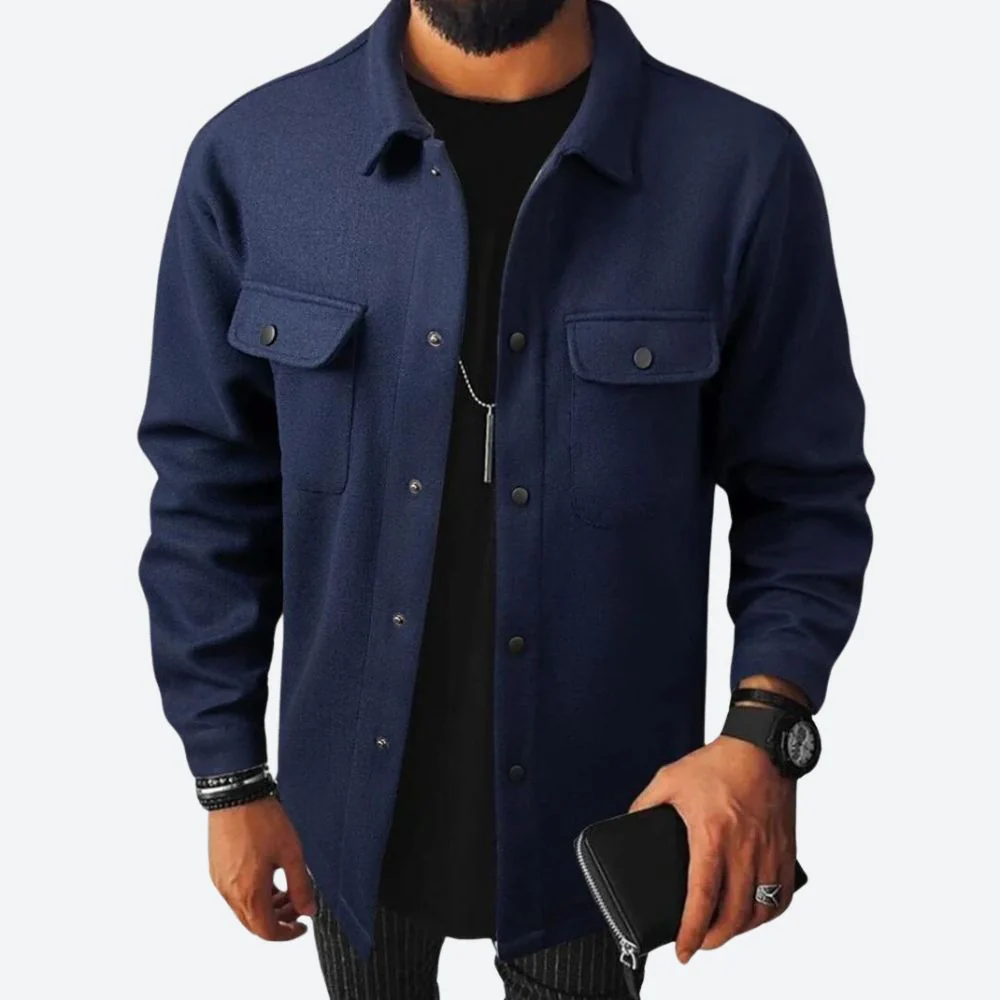 Men's Overshirt Jacket – Heavy Cotton Fabric – Relaxed Fit – Long Sleeves – Casual Look - Image 11