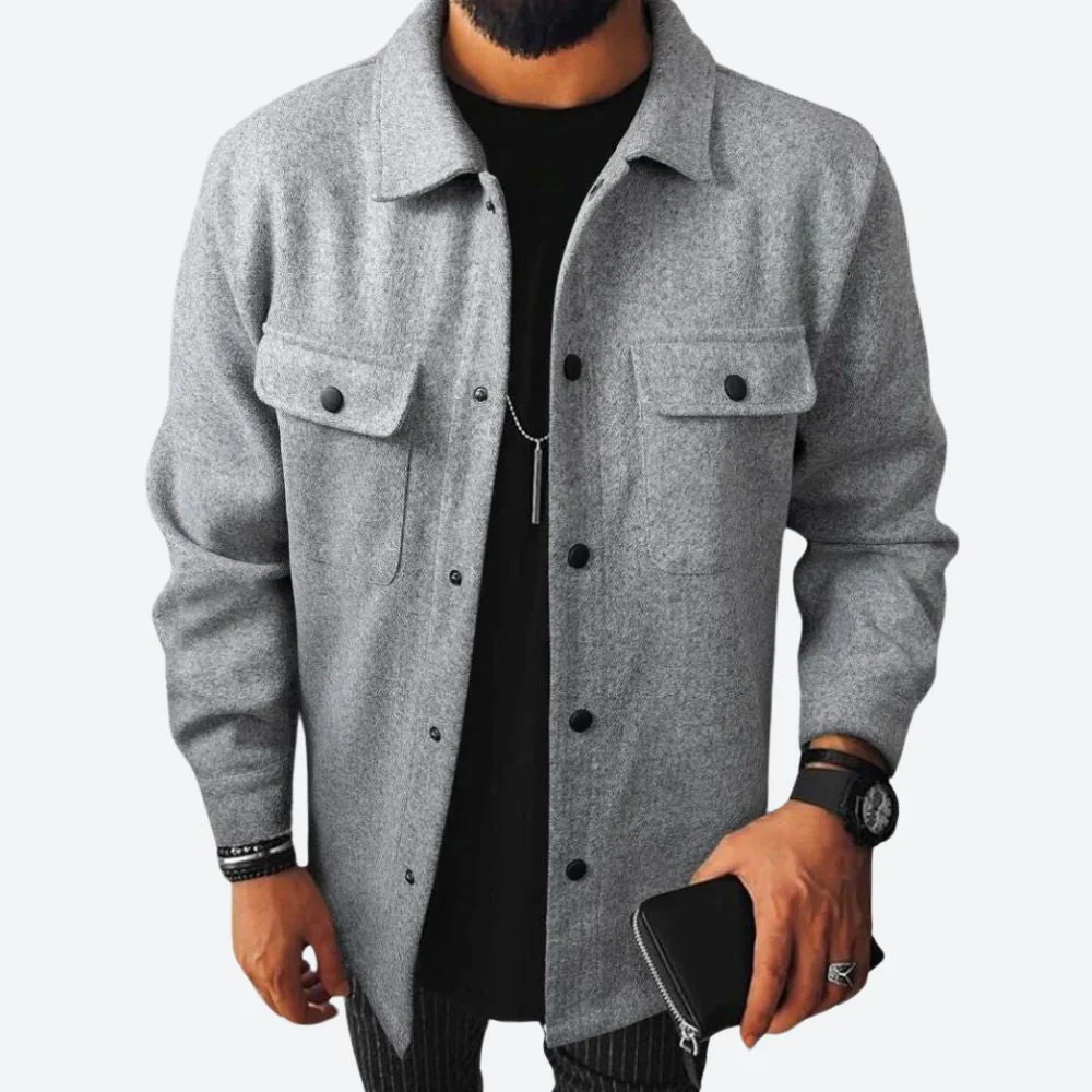 Men's Overshirt Jacket – Heavy Cotton Fabric – Relaxed Fit – Long Sleeves – Casual Look - Image 5