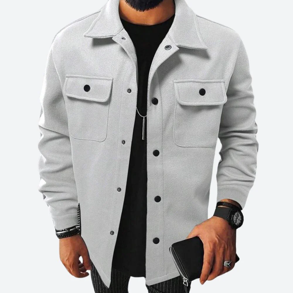 Men's Overshirt Jacket – Heavy Cotton Fabric – Relaxed Fit – Long Sleeves – Casual Look - Image 7
