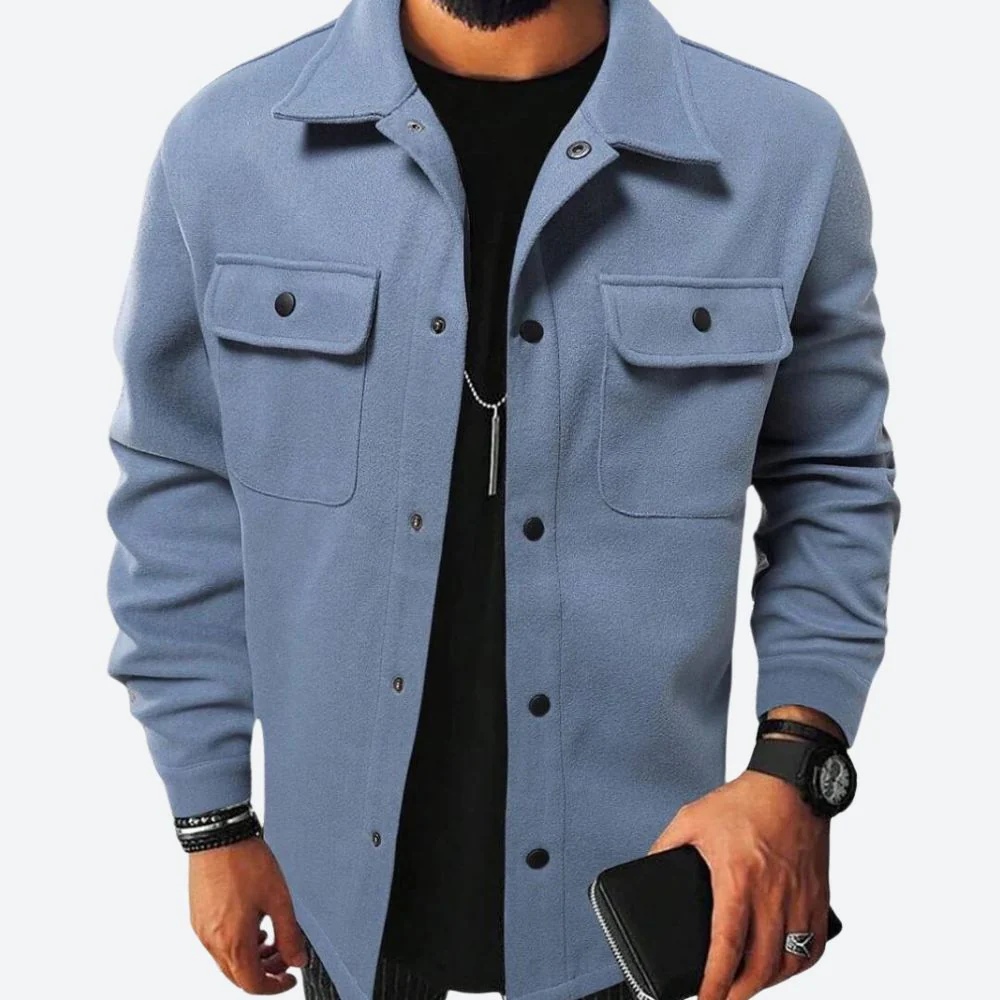 Men's Overshirt Jacket – Heavy Cotton Fabric – Relaxed Fit – Long Sleeves – Casual Look - Image 8