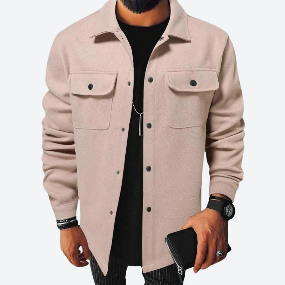 Men's Overshirt Jacket – Heavy Cotton Fabric – Relaxed Fit – Long Sleeves – Casual Look - Image 9