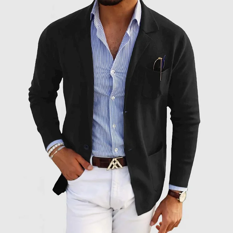 Men's Blazer - Lightweight Tailored Fit - Unlined - Notch Lapel - Casual Chic - Image 3