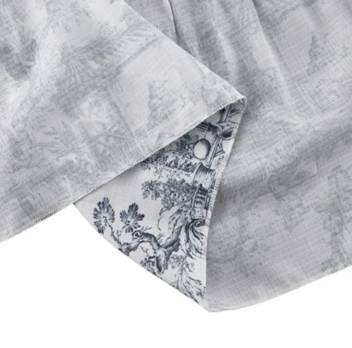 Women's Dress - Relaxed Fit - Flared Skirt - Long Puff Sleeves - High Neck with Ruffles - Image 10