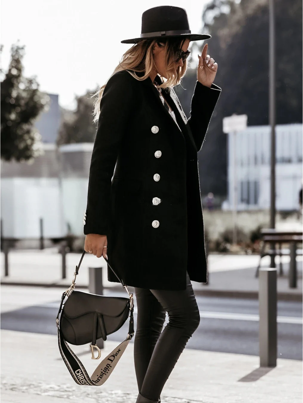 Ladies Coat – Double-Breasted – Tailored Model – With Metal Buttons – Long Sleeves - Image 5