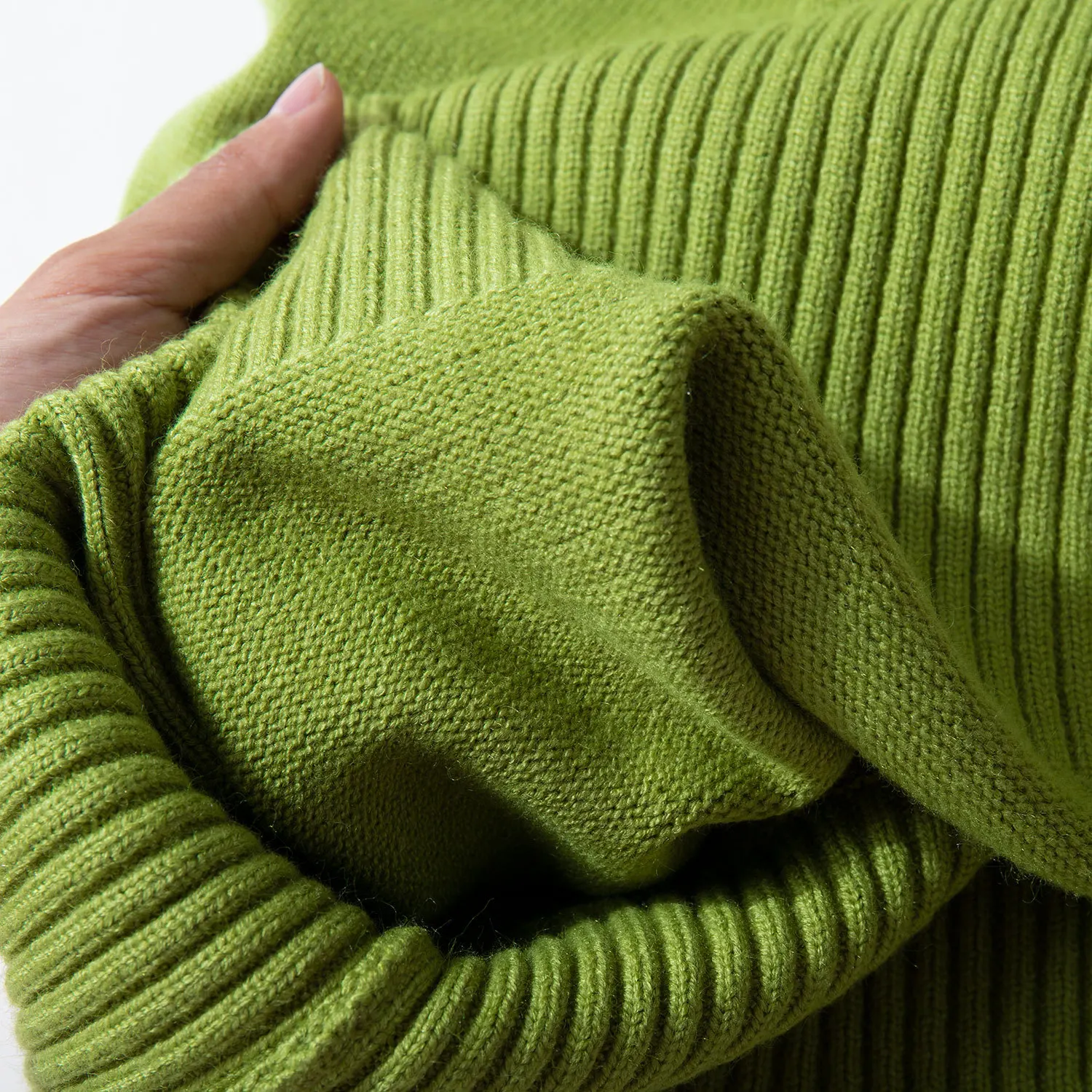 Women's Turtleneck Sweater – Oversized Fit – Knitted – Long Sleeves – Ribbed Trim Casual - Image 7