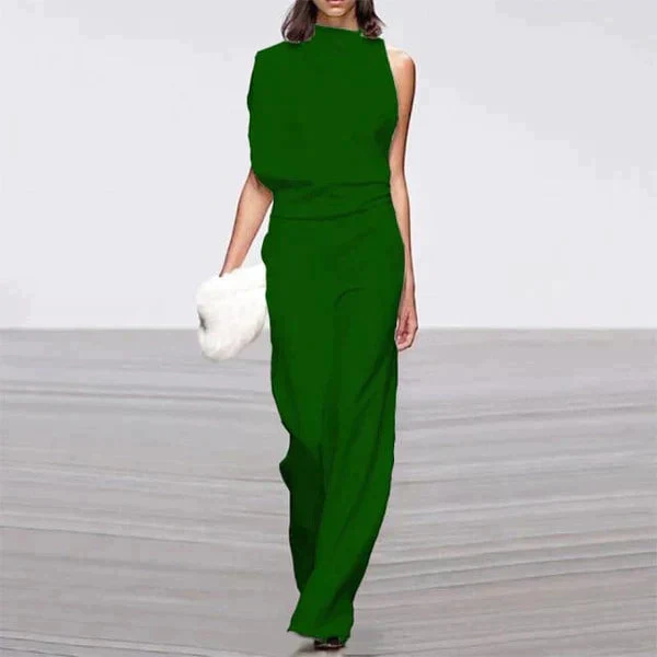 Ladies Jumpsuit - One Shoulder - Fitted Model - Wide Legs - Elegant Design - Image 3