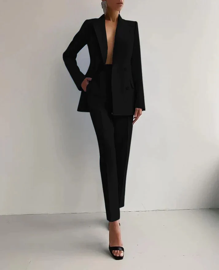 Ladies Pantsuit – Slim Fit – Tailored Blazer – High Waist Pants – Elegant Design - Image 2