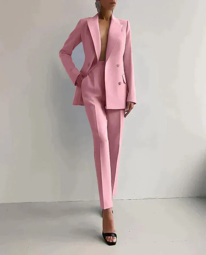 Ladies Pantsuit – Slim Fit – Tailored Blazer – High Waist Pants – Elegant Design - Image 3