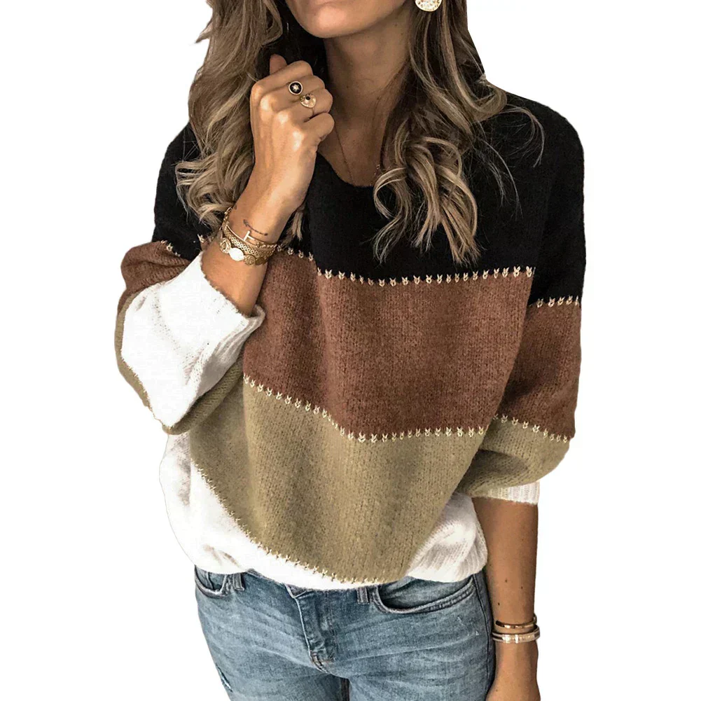 Women's Sweater – Knitted – Relaxed Fit – Round Neck – Long Sleeves – Casual Style - Image 4