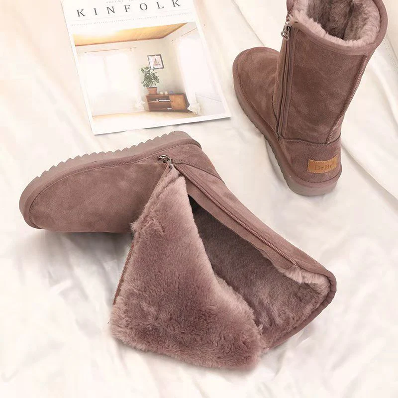 Women's Boots - Suede - Warm Lining - Flat Sole - Comfortable Casual Model - Image 5